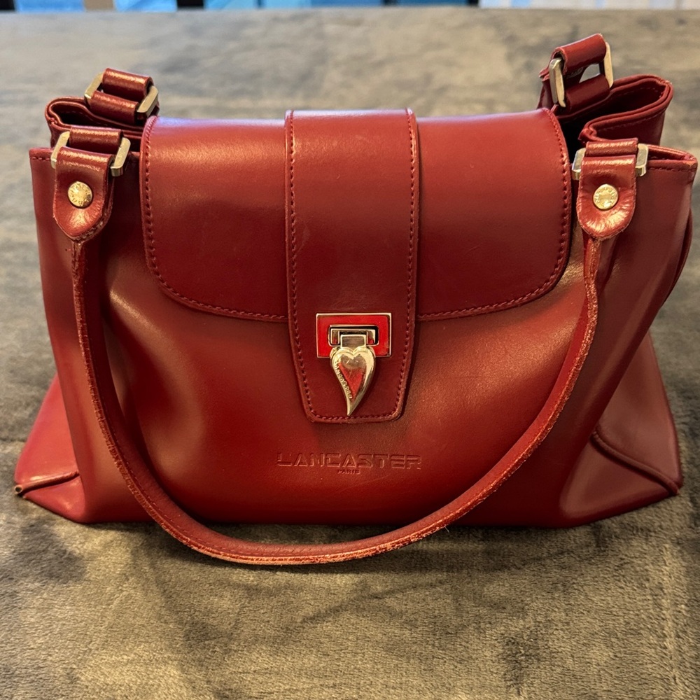 Lancaster Red Women's Leather Satchel